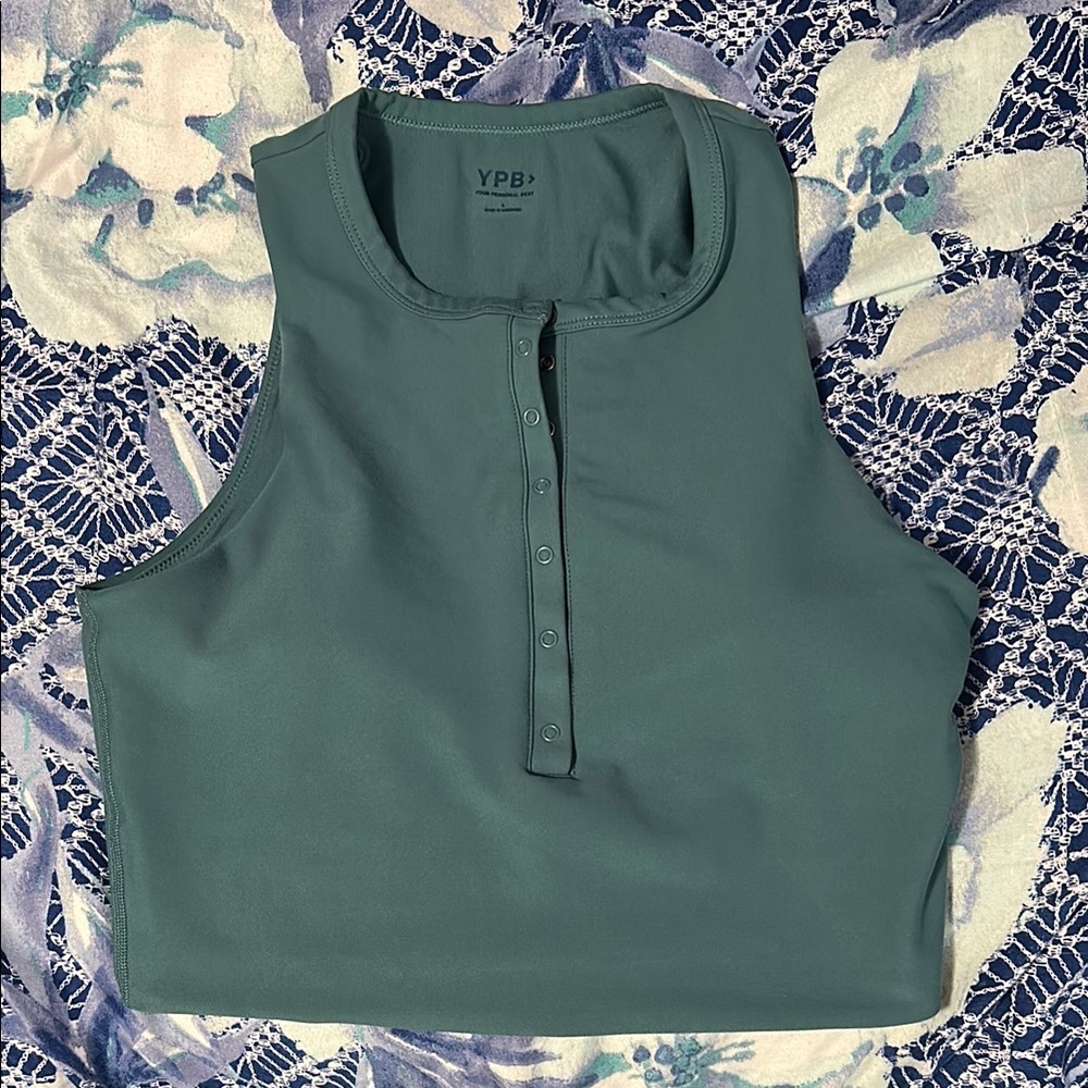 Abercrombie & Fitch Green Sleeveless Crop Tank Top